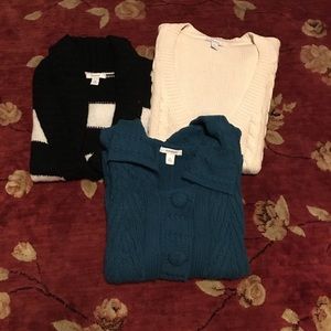 THREE Dress Barn Cardigans